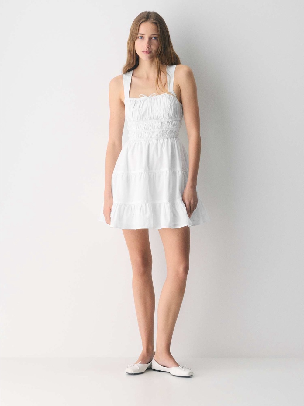 Sunday Best White Smocked Tiered Mini Dress